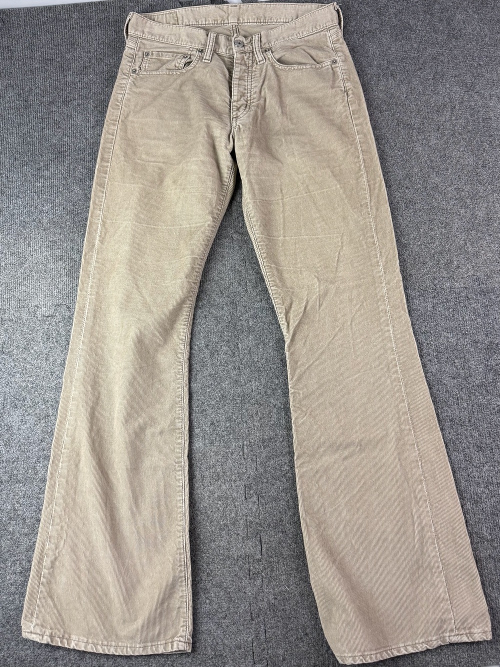 G-Star Low Flare Mens 100% Cotton Button Fly Corduroy Pants Size 30x34 Beige
